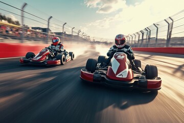 Two racers approach the turn head on