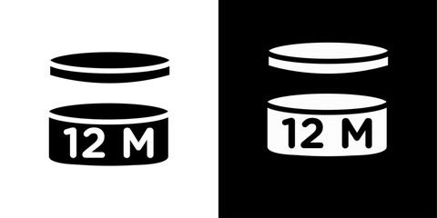 12m Icon Isolated flat vector in outline