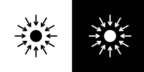 Centralized icon Isolated flat vector in outline