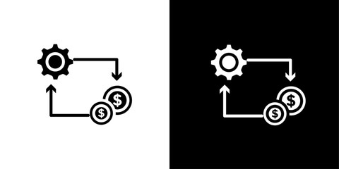 Costs optimization Icon Isolated flat vector in outline