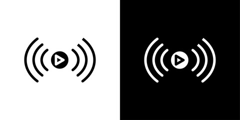 Go live icon Isolated flat vector in outline