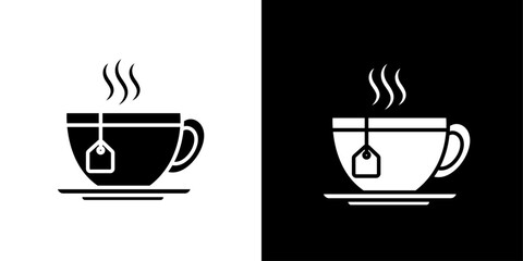 Hot tea icon Isolated flat vector in outline