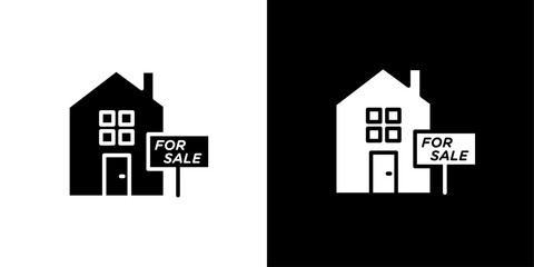 House for sale icon Isolated flat vector in outline
