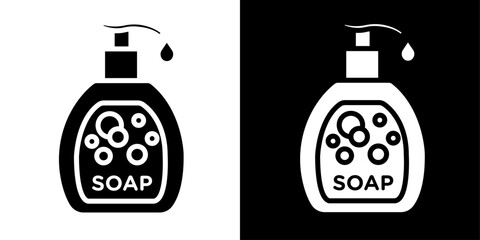 Liquid soap bottle icon Isolated flat vector in outline