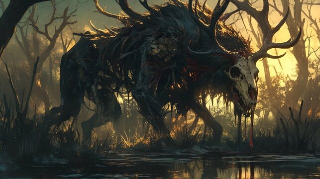 halloween zombie wild stag