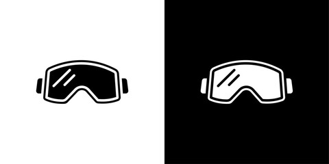 Ski goggles icon Isolated flat vector in outline