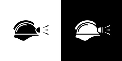 Torch helmet icon Isolated flat vector in outline