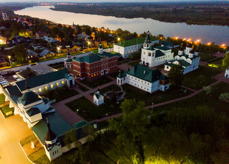Obraz premium Aerial dusk view of Transfiguration monastery of Murom in Russia