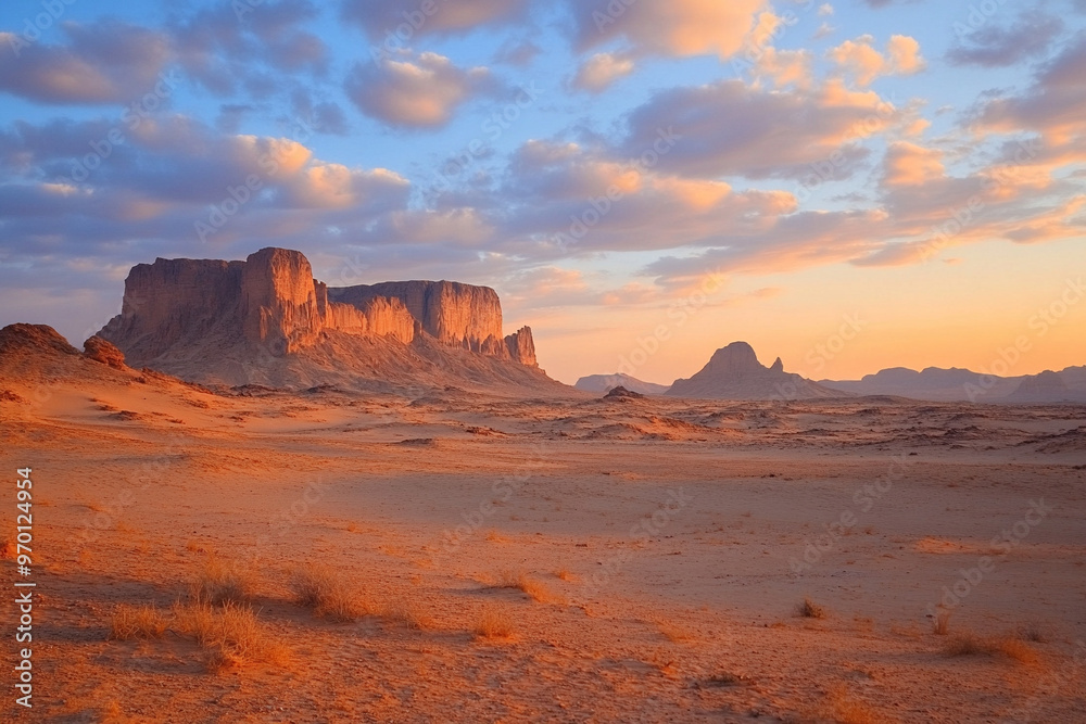 Wall mural beautiful view on the desert generative ai