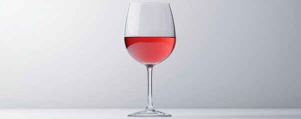 Red wine tannin test in glass, white background, 3D illustration