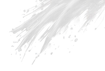 White ink brush stroke white brush splashes isolated on transparent