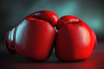 Red gloves for boxing with a sport theme