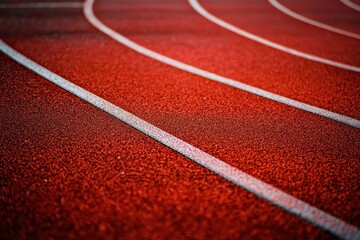 Red lines on track in stadium