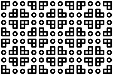 Seamless vector pattern. Black and white linear drawing. Coloring book, colouring page for children and adults. Abstract geometric design. Monochrome illustration. Easy to edit color and line weight