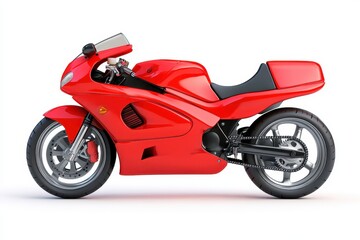 Obraz premium red sportbike on white background