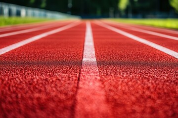 Red track s starting line