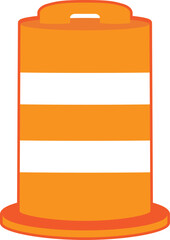 Orange Traffic barrel, Road Construction icon.