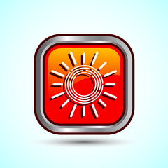 Sun Icon Button Design Illustration, Sunlight Sign