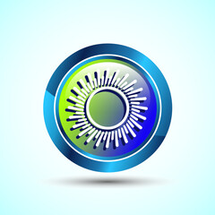 Sun Icon Button Design Illustration, Sunlight Sign