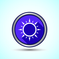 Sun Icon Button Design Illustration, Sunlight Sign