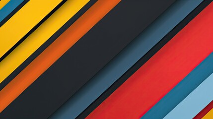 Obraz premium A vibrant abstract composition featuring diagonal stripes in various colors, creating a dynamic visual effect.