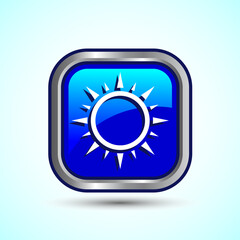 Sun Icon Button Design Illustration, Sunlight Sign