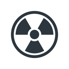 Ionizing radiation sign in flat style, vector