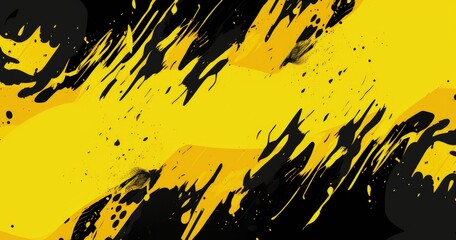 A vibrant abstract design featuring bold yellow and black splashes, ideal for backgrounds or creative projects.