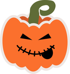 Halloween Pumpkin Head Illustration