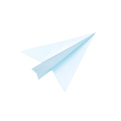 Fototapeta premium Floating Paper Airplane on a Light Blue Background With Soft Lighting