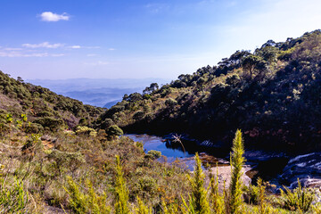 paisagem natural na cidade de Alto Caparaó, Estado de Minas Gerais, Brasil