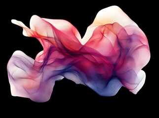 Fluid and ethereal abstract art piece featuring flowing forms in soft, translucent layers. 