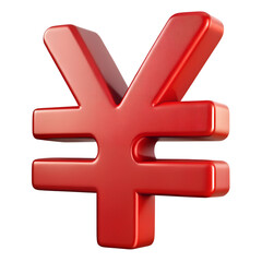 Obraz premium Japanese Yen symbol, transparent or white isolated background