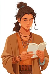 Illustration of a Person Reading a Book