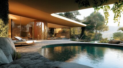 Fototapeta premium House on the river bank