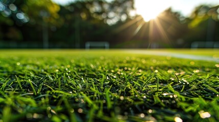 Naklejka premium Game Day Glory. Football field background detailed high definition wallpaper