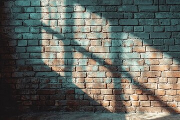 Brick Wall with Shadows and Light Streaks