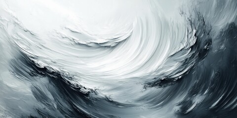  swirling brushstrokes in light and dark grey tones, creating a dynamic, fluid abstract pattern with smooth texture and gradient transitions.