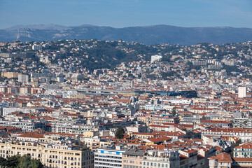 Panoramic view of city of Nice, France