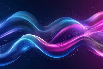 Abstract Purple and Blue Swirling Lines on a Dark Background