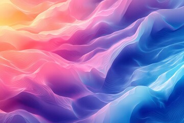 Obraz premium Abstract Gradient Wavy Landscape with White Lines