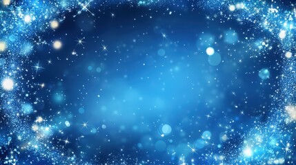 Enchanting Blue Sparkling Frame Border with Star-like Sparkles for Elegant Design