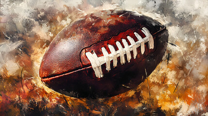 Painting of American Football Digital Art Aspect 16:9