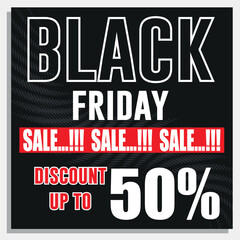 Promo background for Black Friday. Modern banner with lettering sale. Design template for Black Friday sale, advertising. Black Friday sale banner layout design vector illustration
