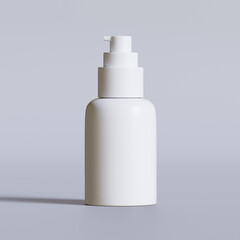 Realistic 3D render Cosmetic bottle with pump transparent background