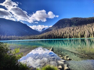 Panoramic views of Joffre Lakes in British Columbia, Canada