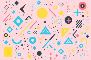 Abstract Geometric Pattern with Pink Background