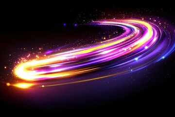 Obraz premium Abstract Swirling Light Trails with Bright Glows