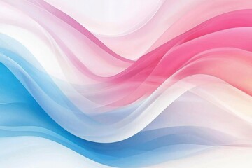 Abstract Background with Curving Lines in Pink, Blue, and White