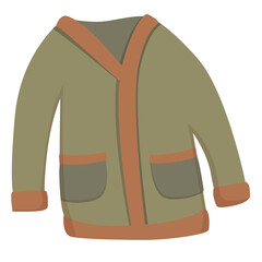 Knitted autumn jacket illustration